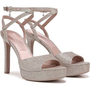 Pnina Tornai for Naturalizer Heels Sandals Womens 8.5 Rose Gold Glitter Platform